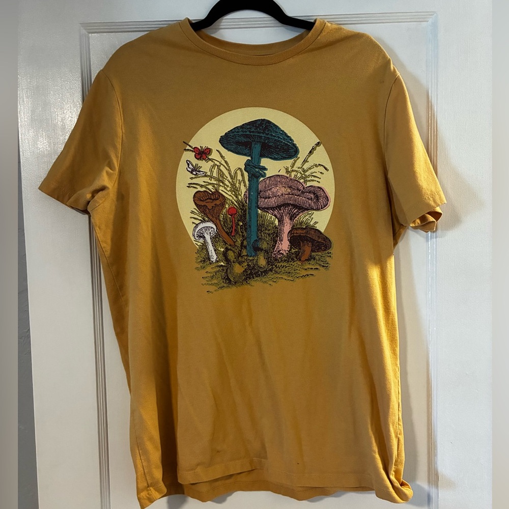 Goodfellow & Co Mustard Yellow Graphic Mushroom Tee